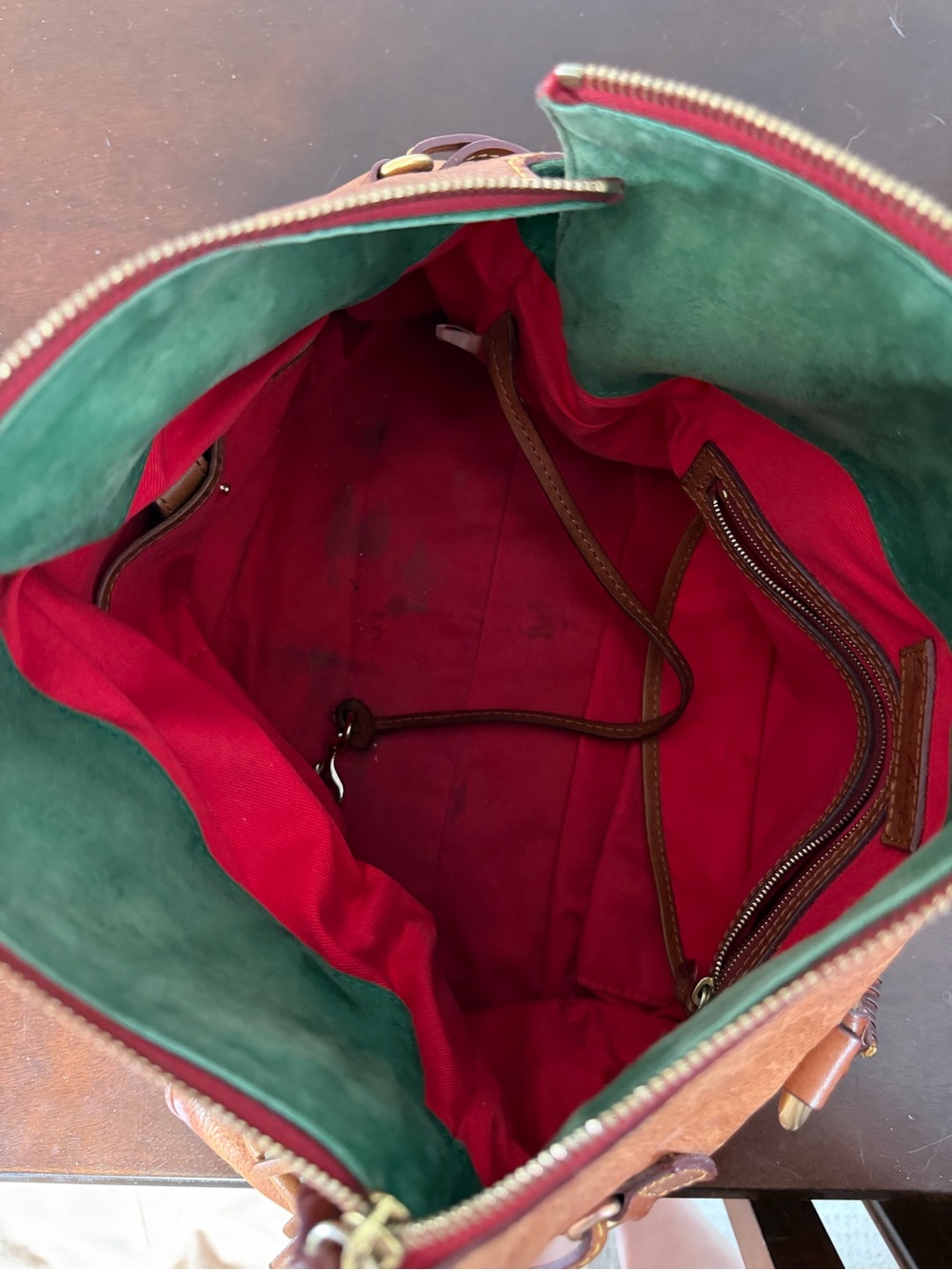 Dooney & Bourke Brown Leather Bag with Gold Accents - Picture 5 of 5